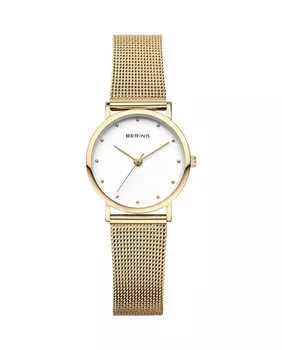 Женские часы Bering 13426-334 CLASSIC с корпусом из золотой стали диаметром 34 мм Bering, белый
