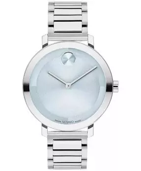 Женские часы Bold Evolution 2.0, швейцарские кварцевые часы из нержавеющей стали, 34 мм Movado, серебро