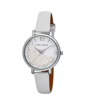 Женские часы Bounty с цветочным принтом, белый полиуретановый ремешок, 38 мм Laura Ashley, белый