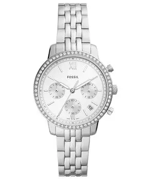 Женские часы-браслет из нержавеющей стали нейтрального серебристого цвета, 36 мм Fossil