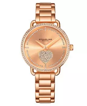 Женские часы-браслет из нержавеющей стали розового золота 38 мм Stuhrling