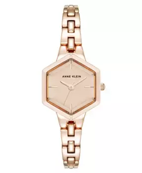 Женские часы-браслет Quartz Petite с шестигранным корпусом из розового золота, 21 мм Anne Klein, мультиколор