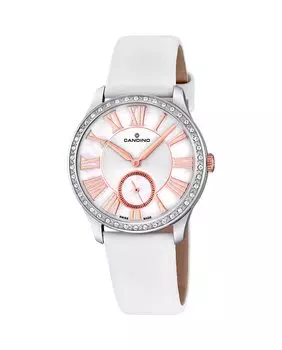 Женские часы C4596/1 Lady Casual белые кожаные Candino, белый