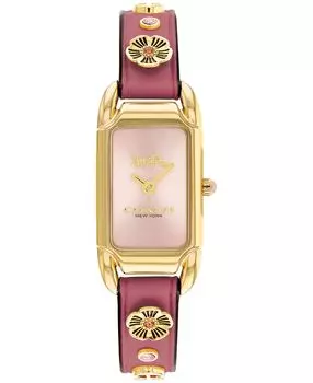 Женские часы Cadie Quartz Blush с кожаным ремешком, 17,5 x 28,5 мм COACH