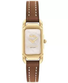 Женские часы cadie с черным кожаным ремешком 17,5 мм x 28,5 мм COACH, мульти