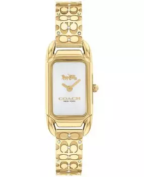 Женские часы Cadie Signature C с золотистым браслетом из нержавеющей стали, 28,5 x 17,5 мм COACH, золотой