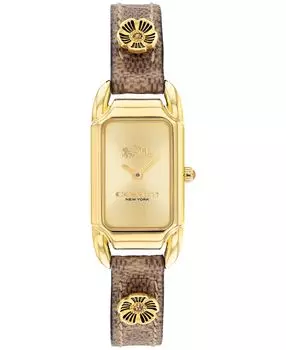 Женские часы Cadie Tan Signature с холщовым ремешком, 28,5 x 17,5 мм COACH, коричневый