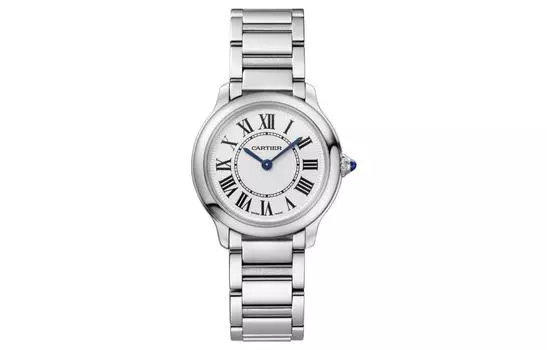 Женские часы CARTIER RONDE DE с кварцевым механизмом, 29 мм, серебристый циферблат, корпус из нержавеющей стали, ремешок из нержавеющей стали