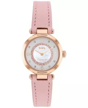 Женские часы cary blush с кожаным ремешком 26 мм COACH