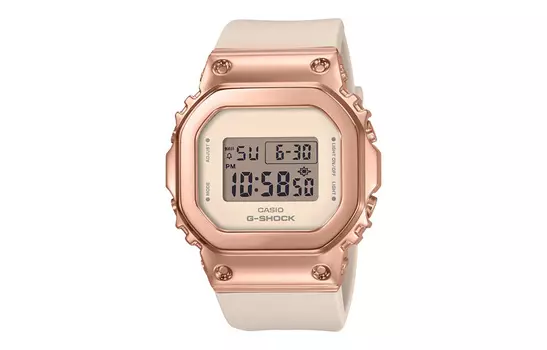Женские часы CASIO с сердцем из стали, Розовое золото