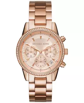 Женские часы Chronograph Bryant на стальном браслете 37 мм MK6428/MK6357/MK6356 Michael Kors, золотой