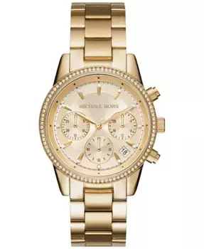 Женские часы Chronograph Bryant на стальном браслете 37 мм MK6428/MK6357/MK6356 Michael Kors, золотой