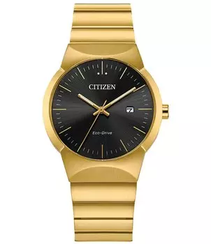 Женские часы Citizen Axiom с тремя стрелками и золотым браслетом из нержавеющей стали