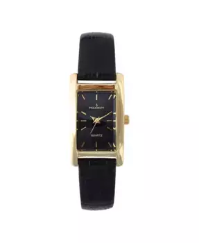 Женские часы Contour 34x20 мм на черном кожаном ремешке Peugeot, черный