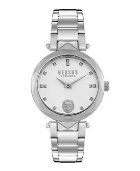 Женские часы Covent Garden с 2 стрелками, кварцевым механизмом и серебристым браслетом из нержавеющей стали, 36 мм Versus Versace