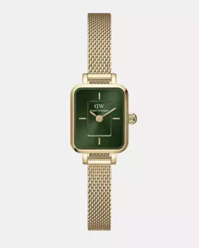 Женские часы El Quadro Mini Evergold DW00100653 в стальной сетке золотистого цвета Daniel Wellington, золото