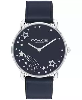 Женские часы Elliot с темно-синим кожаным ремешком, 36 мм COACH, синий