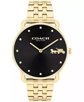 Женские часы Elliot с золотистым браслетом из нержавеющей стали, 36 мм COACH, желтый