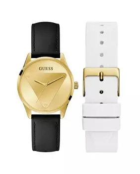Женские часы Emblem GW0642L1 из кожи и черного ремешка Guess, черный