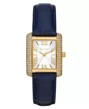 Женские часы Emery из натуральной кожи с тремя стрелками, темно-синие, 33 x 27 мм Michael Kors