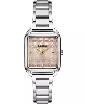 Женские часы Essentials из нержавеющей стали с браслетом 26 мм Seiko, розовый