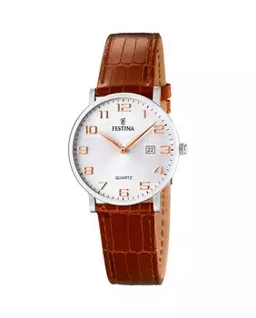 Женские часы F16477/2 Классический коричневый кожаный ремешок Festina, коричневый