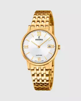 Женские часы F20021/1 Swiss Made из золотой стали Festina, золотой