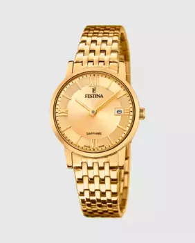 Женские часы F20021/2 Swiss Made из золотой стали Festina, золотой