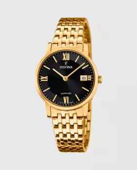 Женские часы F20021/3 Swiss Made из золотой стали Festina, золотой
