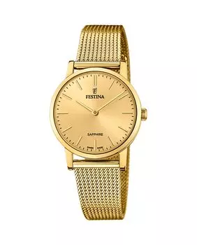 Женские часы F20023/2 Swiss Made из золотой стали Festina, золотой