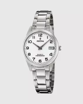 Женские часы F20509/1 Acero Classico в серебристой стали Festina, серебряный