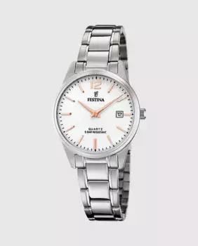 Женские часы F20509/2 Acero Classico в серебристой стали Festina, серебряный
