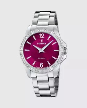 Женские часы F20593/2 Mademoiselle из серебристой стали Festina, серебряный