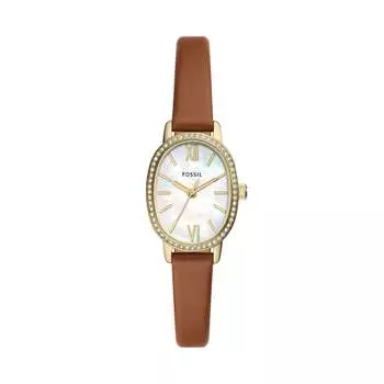 Женские часы Fossil Penny с тремя стрелками, из нержавеющей стали золотистого оттенка, коричневый