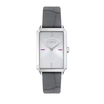 Женские часы Furla Diana с серебристым циферблатом из телячьей кожи, серый