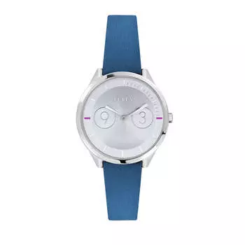 Женские часы Furla Metropolis с серебристым циферблатом из телячьей кожи, синий
