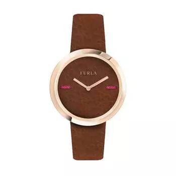 Женские часы Furla My Piper с коричневым циферблатом из телячьей кожи