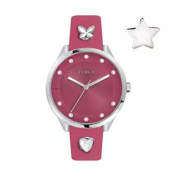Женские часы Furla Pin Pink Dial из телячьей кожи