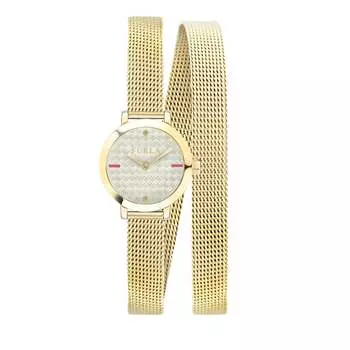 Женские часы Furla Vittoria Guilloche с циферблатом из нержавеющей стали золотого цвета