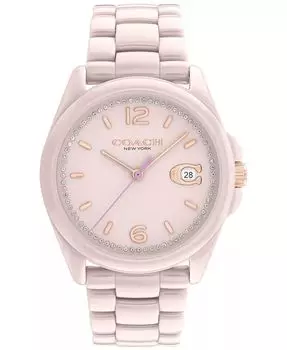 Женские часы Greyson Blush с керамическим браслетом, 36 мм COACH, розовый