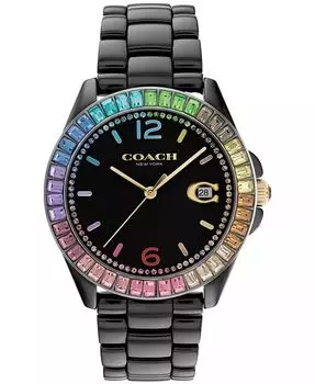 Женские часы Greyson Rainbow с керамическим браслетом, черный, 36 мм COACH, черный