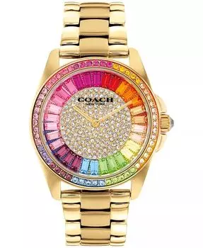 Женские часы Greyson Rainbow золотистого цвета из нержавеющей стали, 36 мм COACH, золото