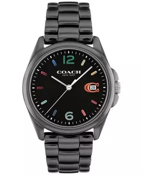 Женские часы greyson с черным керамическим браслетом 36 мм COACH, черный