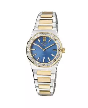 Женские часы GV2 Palmanova со швейцарским кварцевым браслетом с ионным покрытием золотистого цвета, 33 мм Gevril