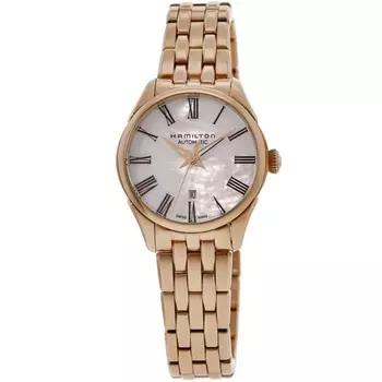 Женские часы Hamilton Jazzmaster Lady Auto с перламутровым циферблатом из стали H42245191, цвет mother of pearl