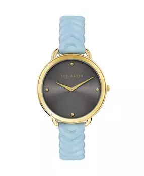 Женские часы Hettie Chevron с синим кожаным ремешком, 37 мм Ted Baker, синий