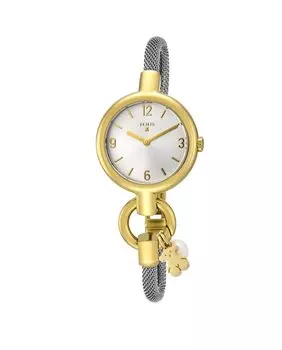 Женские часы Hold Charms со стальной сеткой и золотыми деталями Tous, серебро