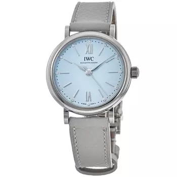Женские часы IWC Portofino Automatic с синим циферблатом и кожаным ремешком IW357416