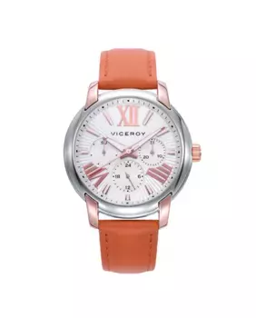 Женские часы из коллекции CHIC со стальным корпусом и оранжевым кожаным ремешком Viceroy