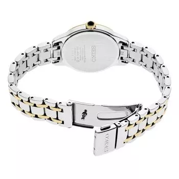 Женские часы из нержавеющей стали с бриллиантами, двухцветный перламутровый циферблат - SRZ540 Seiko